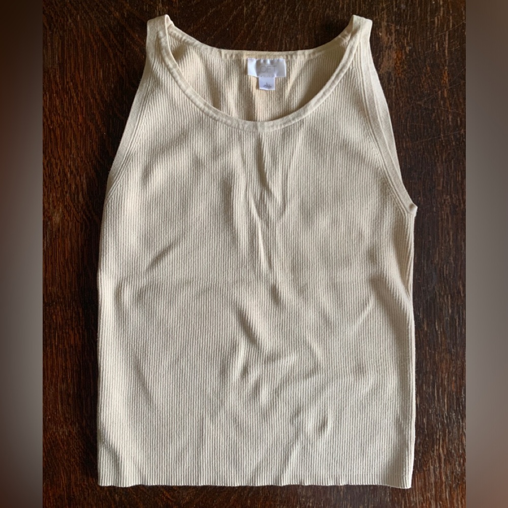 LOFT Ribbed Tank Cream Color Sz. L